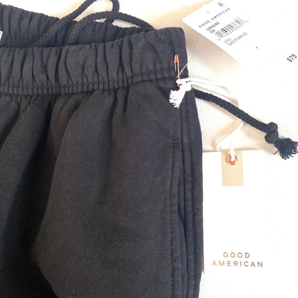 (B13)‎ Good American Sagittarius Black & White Sweatpants, Size 1 = Small, NWT
